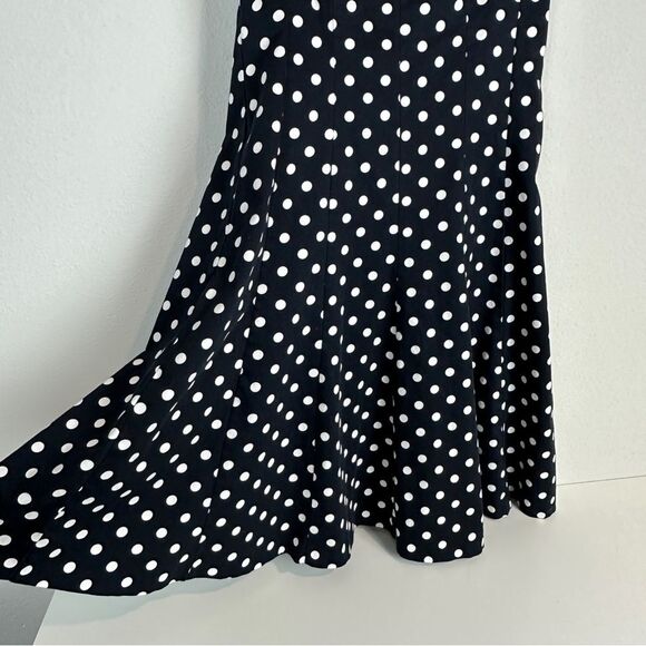 Chaps Navy Polkadot Sleeveless Midi Dress 4 - Picture 3 of 8